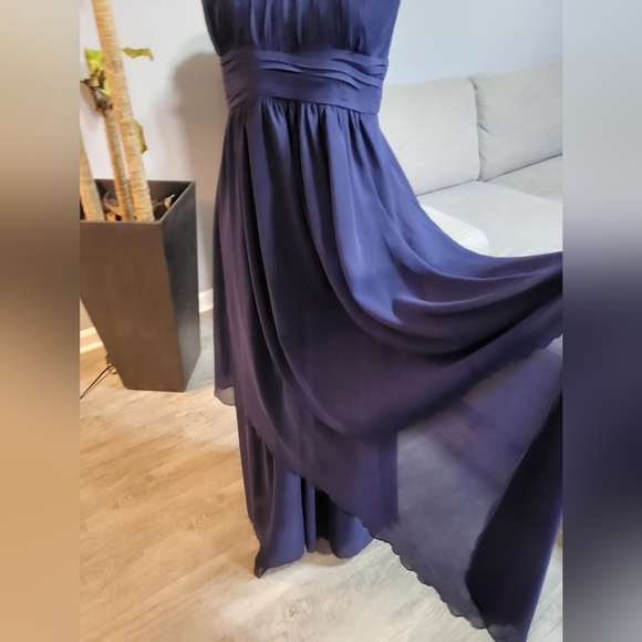 IEFIEL Navy Blue Dress, Embelished Neck, Sleeveless, Mesh Top, Maxi, Size S - Picture 2 of 10